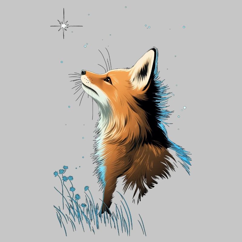 Fuchs mit Sternenhimmel