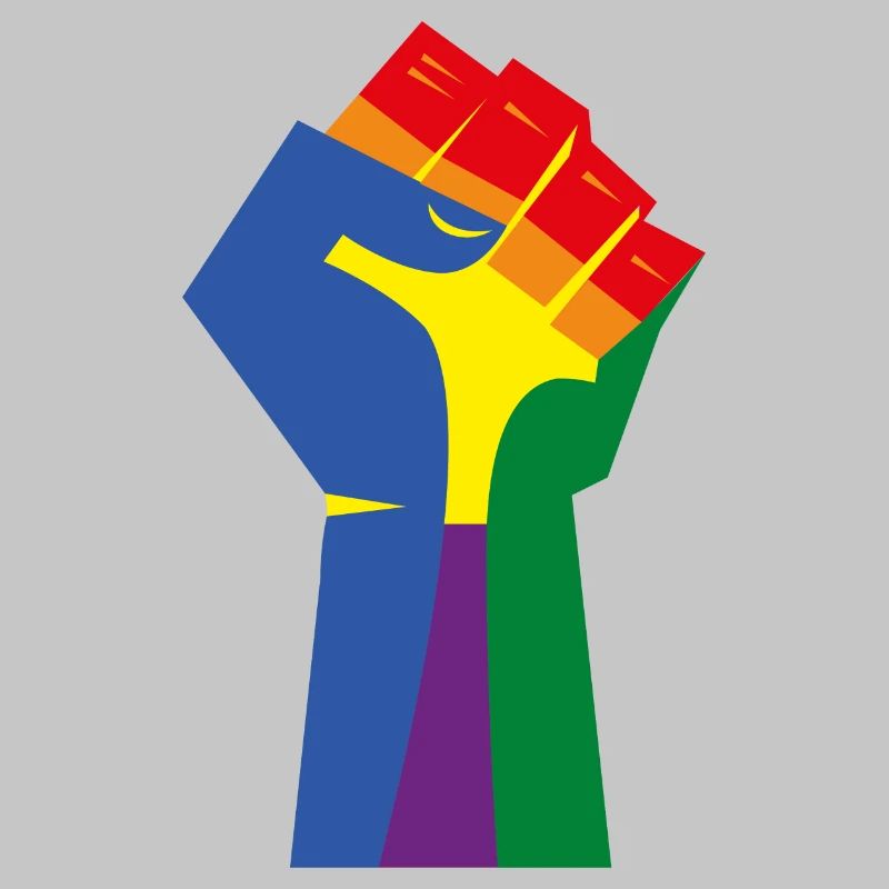 Die erhobene Faust (Regenbogenfarben)