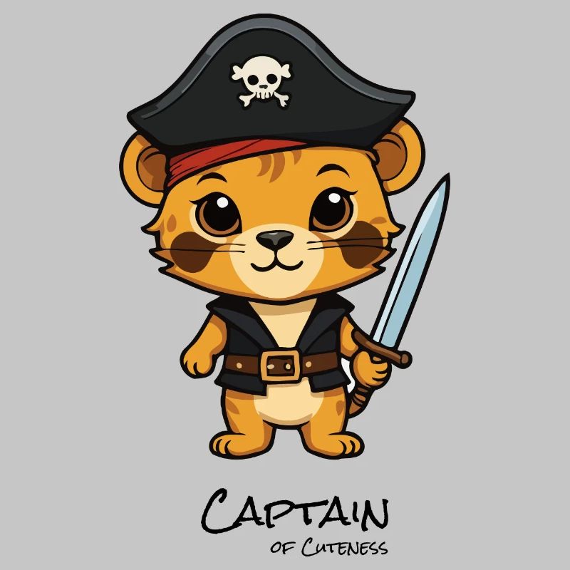Pirate kitten with saber