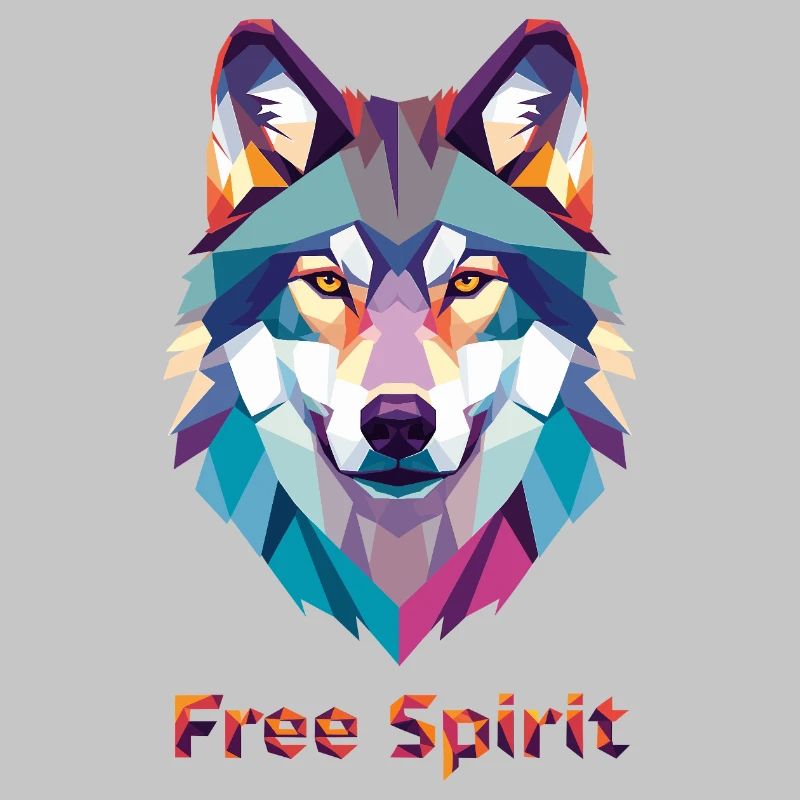 Geomorphischer Wolf mit Farbexplosion