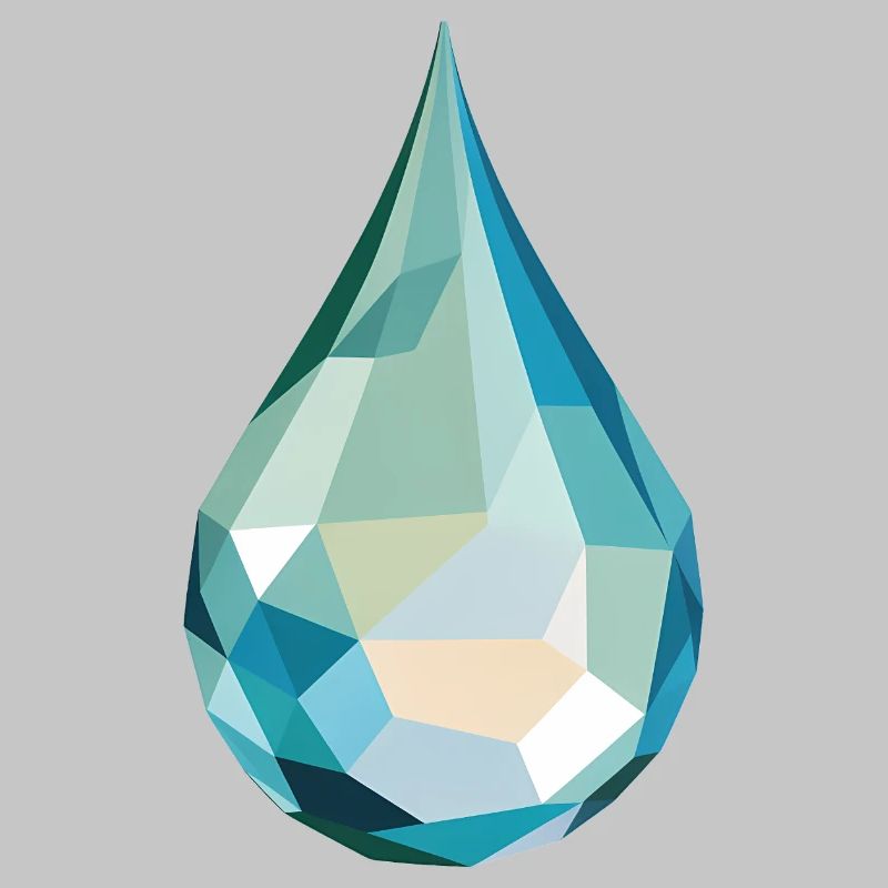 Wassertropfen - Cooles Low Poly Logo