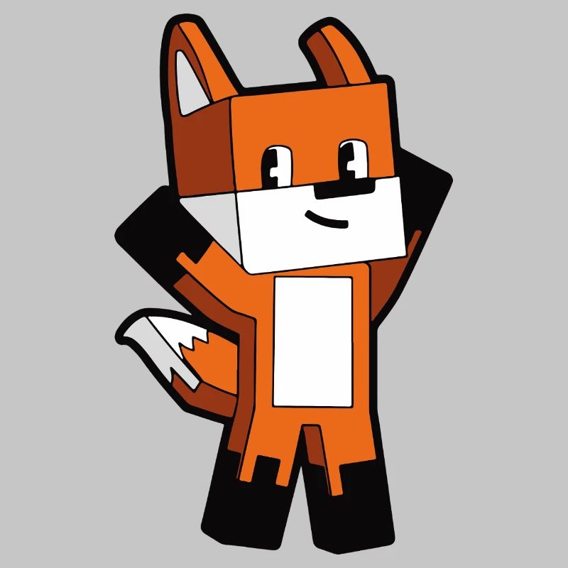 Bunter Voxelfuchs