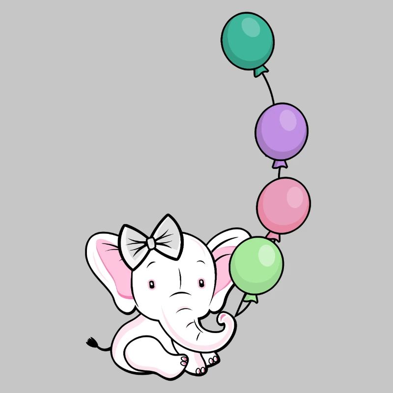 Balloon elephant with bow