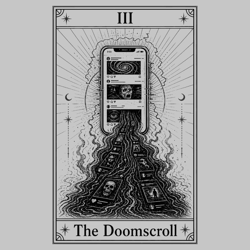 Endless Scrolling | Tarot Card | Doomscrolling