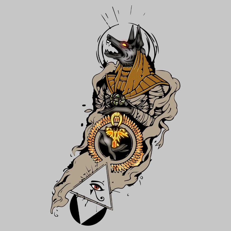 Superbe design égyptien, anubis à l’œil