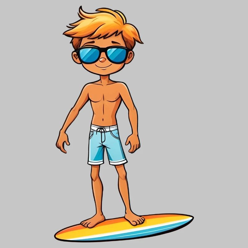 Cool Young Surfer Dude Boy