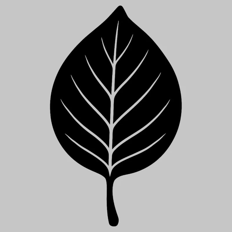 Schwarze Blattsilhouette Minimal