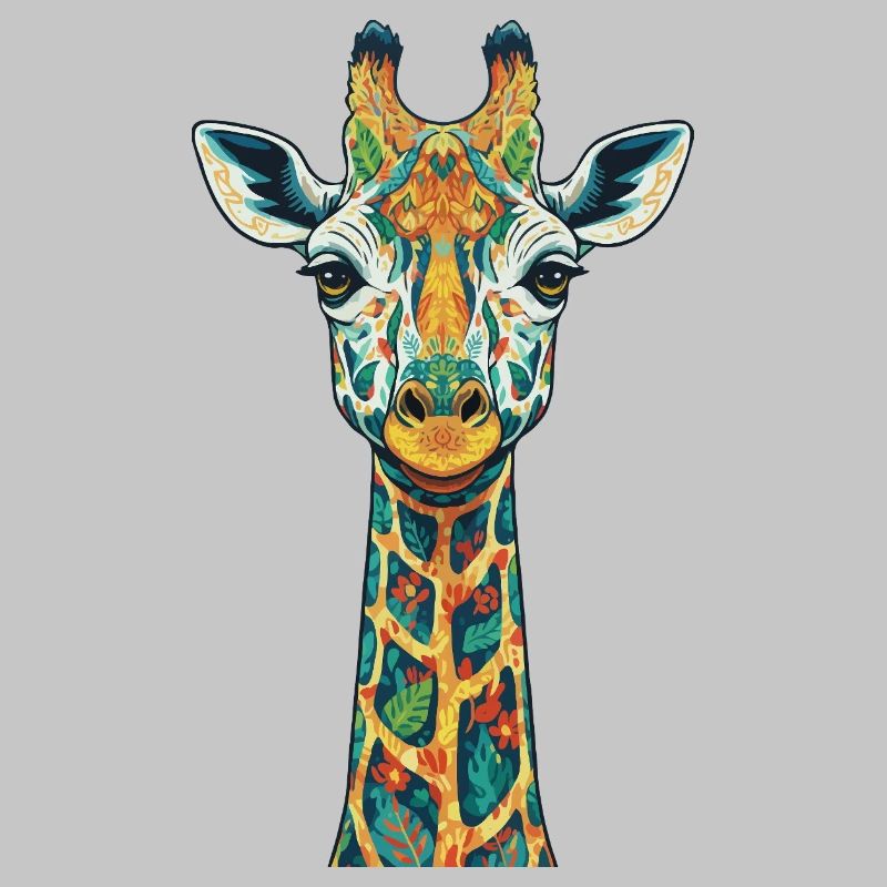 Bunte Giraffen-Kunstdrucke