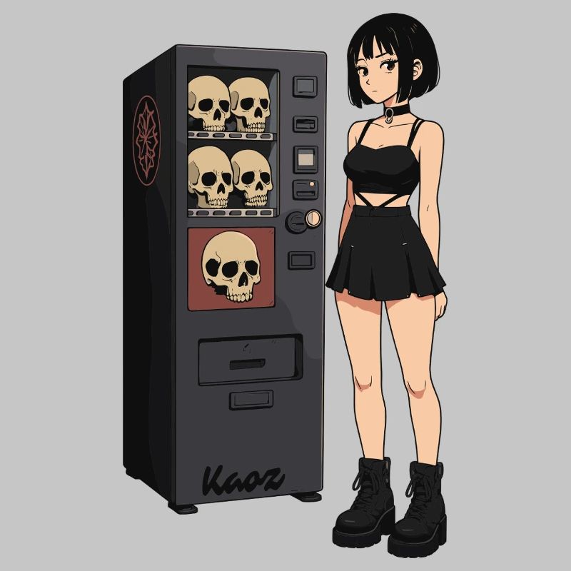 Skull Vending Machine Goth-Mädchen