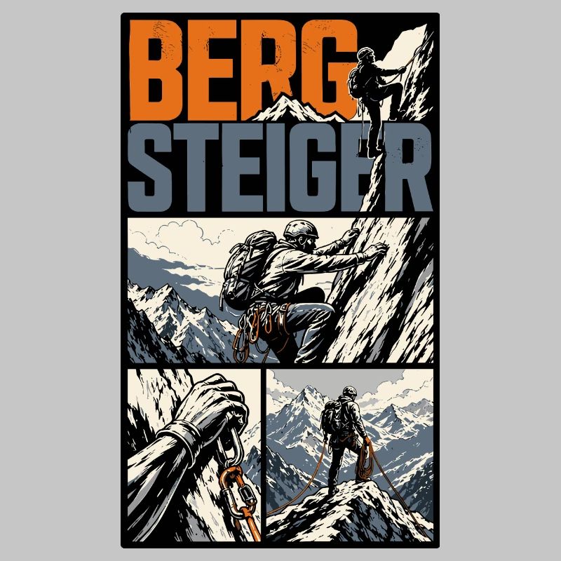 Bergsteiger Abenteuer Comic Design