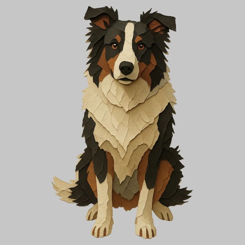 Geschichteter Papiercollie