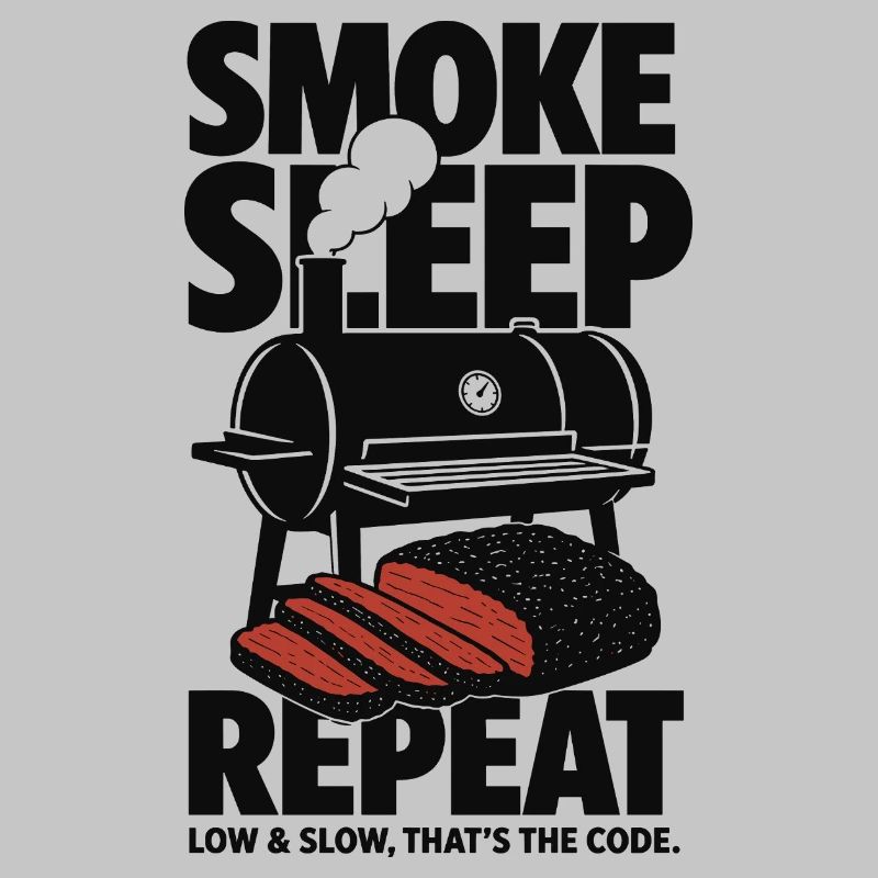 Smoke Sleep Repeat BBQ Design
