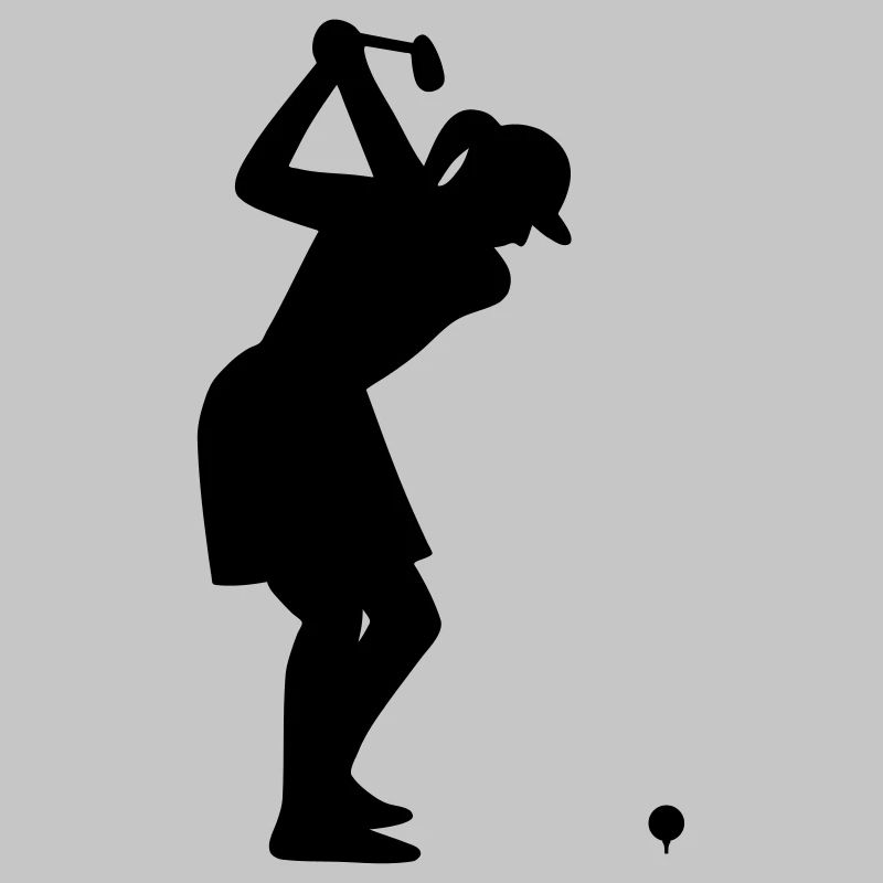 Golferin mit Golfball beim Abschlag