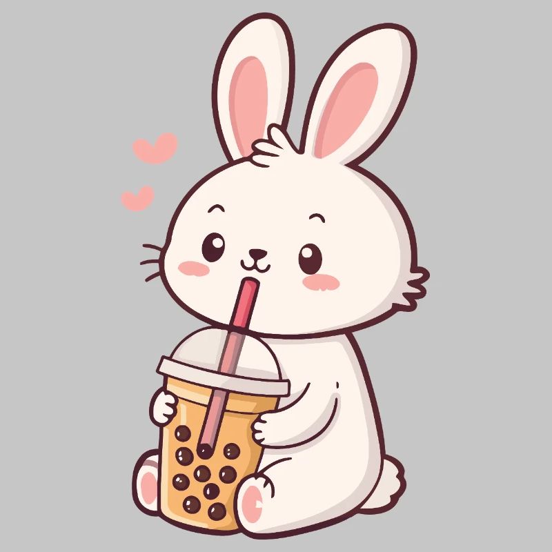Pastel Bubble Tea Bunny