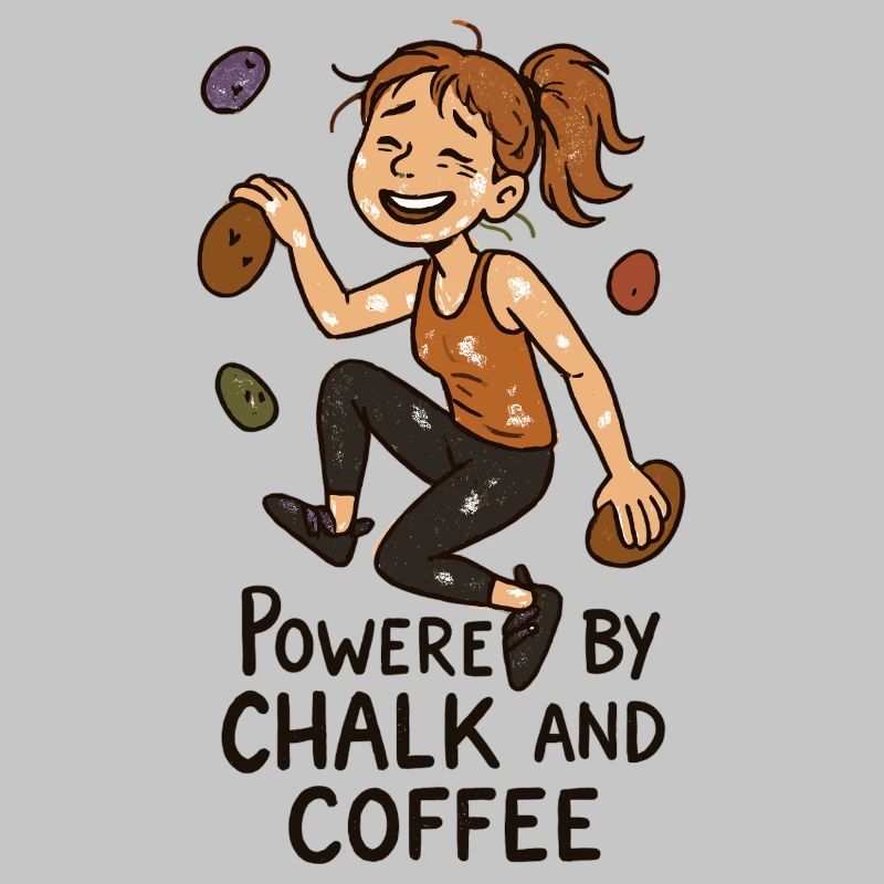 Bouldern, Chalk & Kaffee: Müde Kletterin Comic