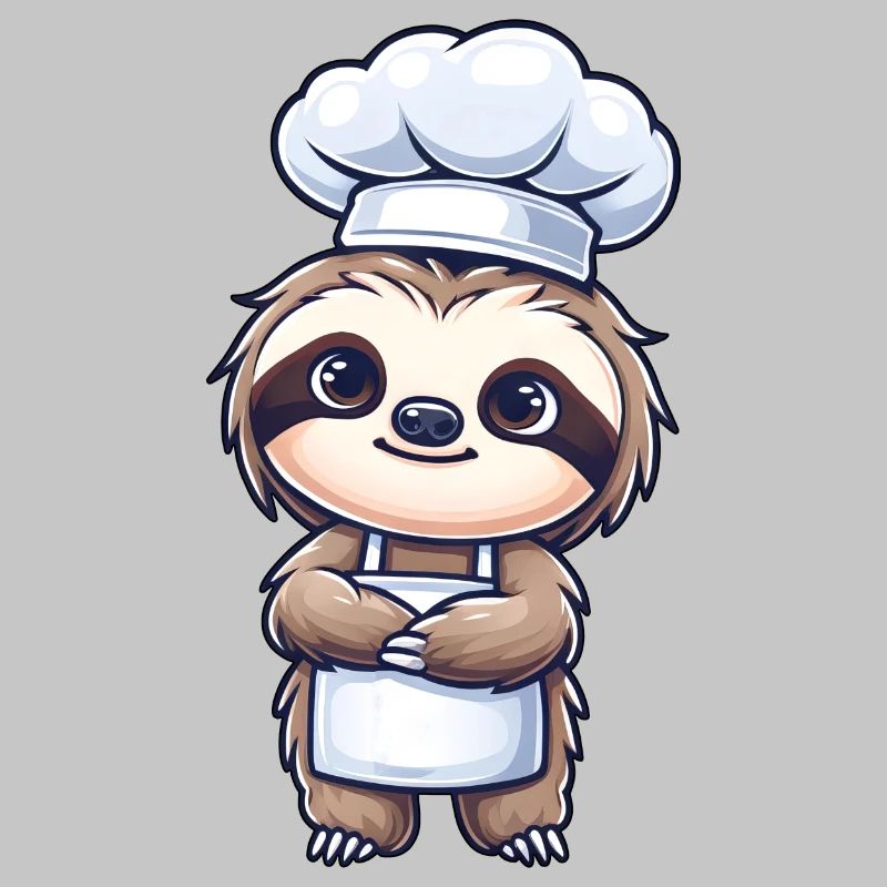Cute Sloth Chef Chef Kitchen Artist