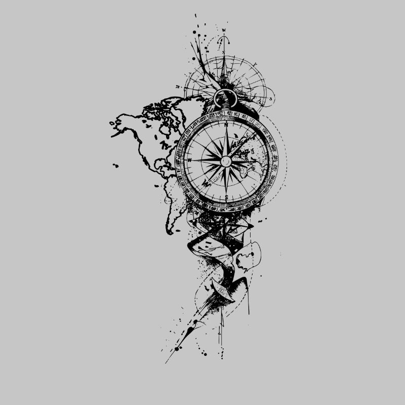 Compass Black Map