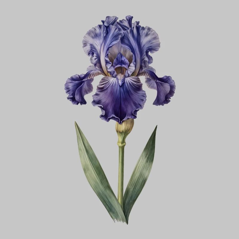 Iris violet sur tige délicate