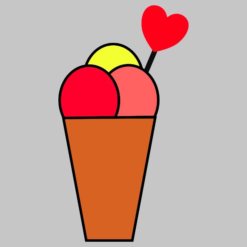 Herz im Eisbecher Eis