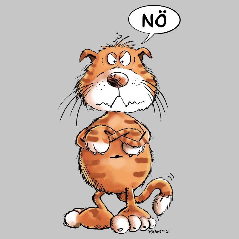 Mürrische Nö Katze I Katzenmotiv Comic Statement