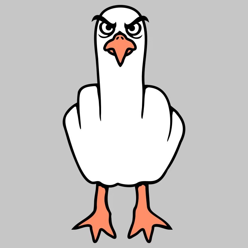 Möwe Mittelfinger Beleidigung Stinkefinger frech