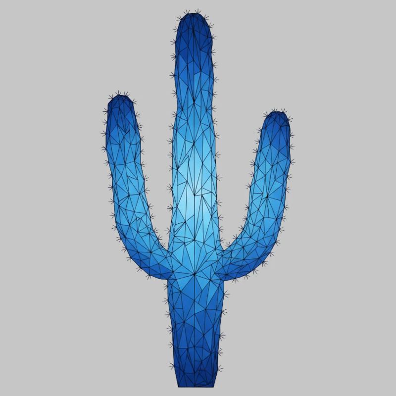 Blue Geometric Cactus