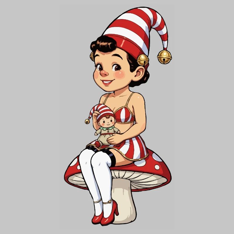 Fille lutin avec poupée bébé