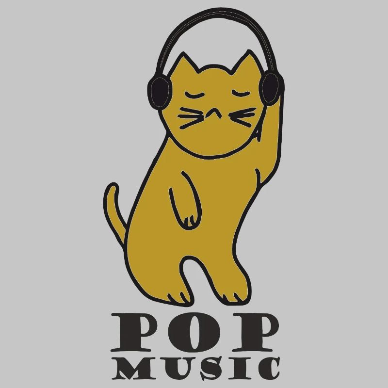 Katzen DJ mit Kopfhörern