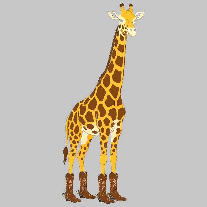 Giraffe mit Stiefel-Statement