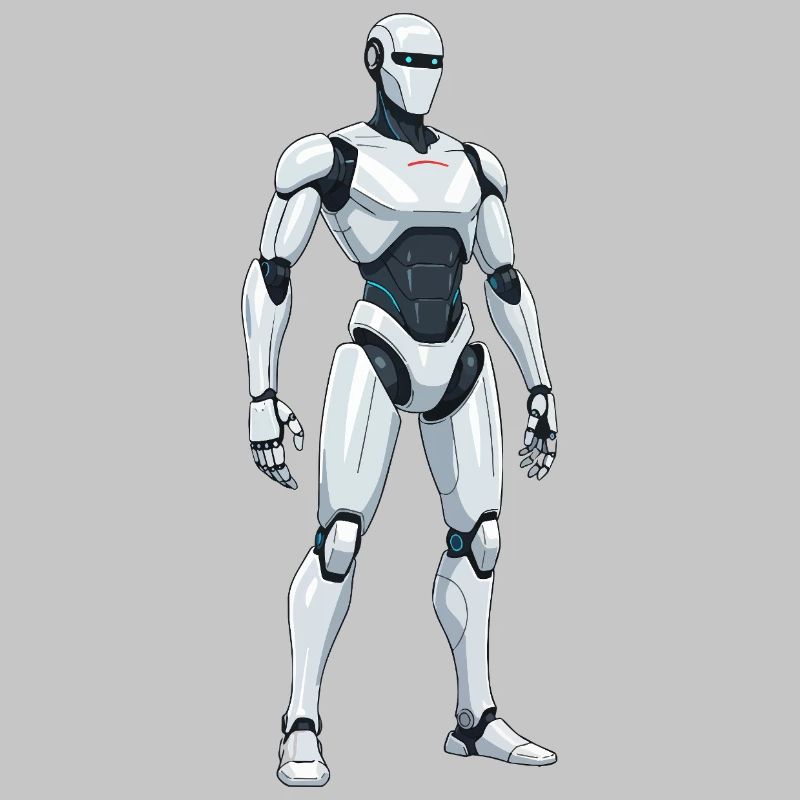 Robot de combat blanc de science-fiction