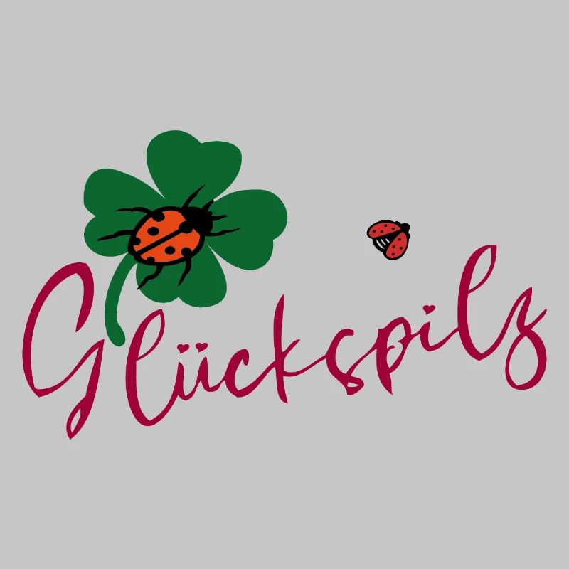 Lucky mushroom, cloverleaf, ladybug