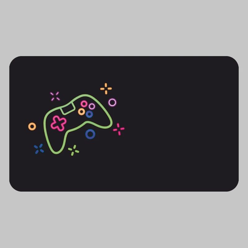 Bunter Spielecontroller auf schwarzem Hintergrund