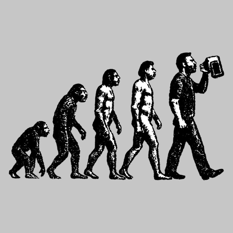 Evolution zum Biertrinker Grunge Design