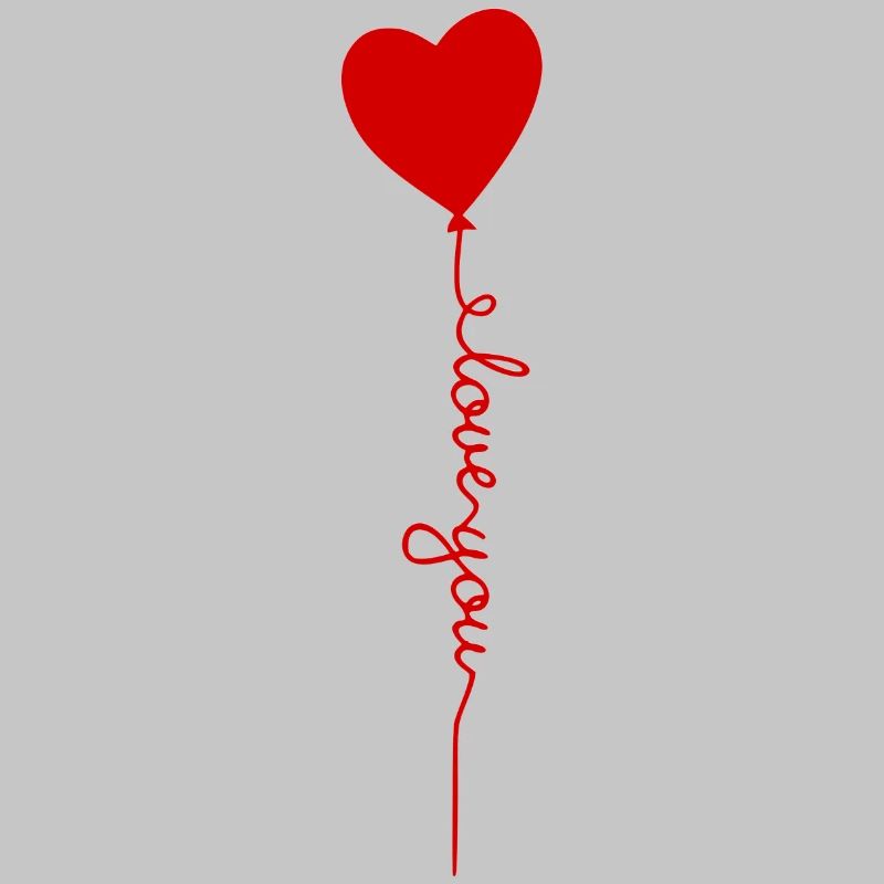 Heart Balloon with Love Script