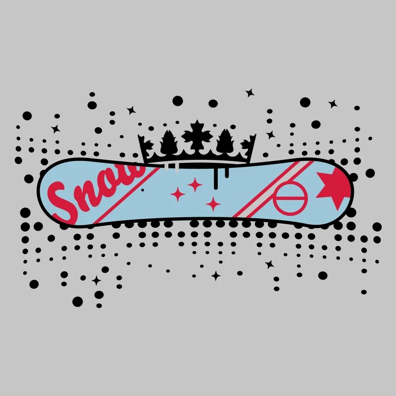 Snowboard mit Krone Snowboard King