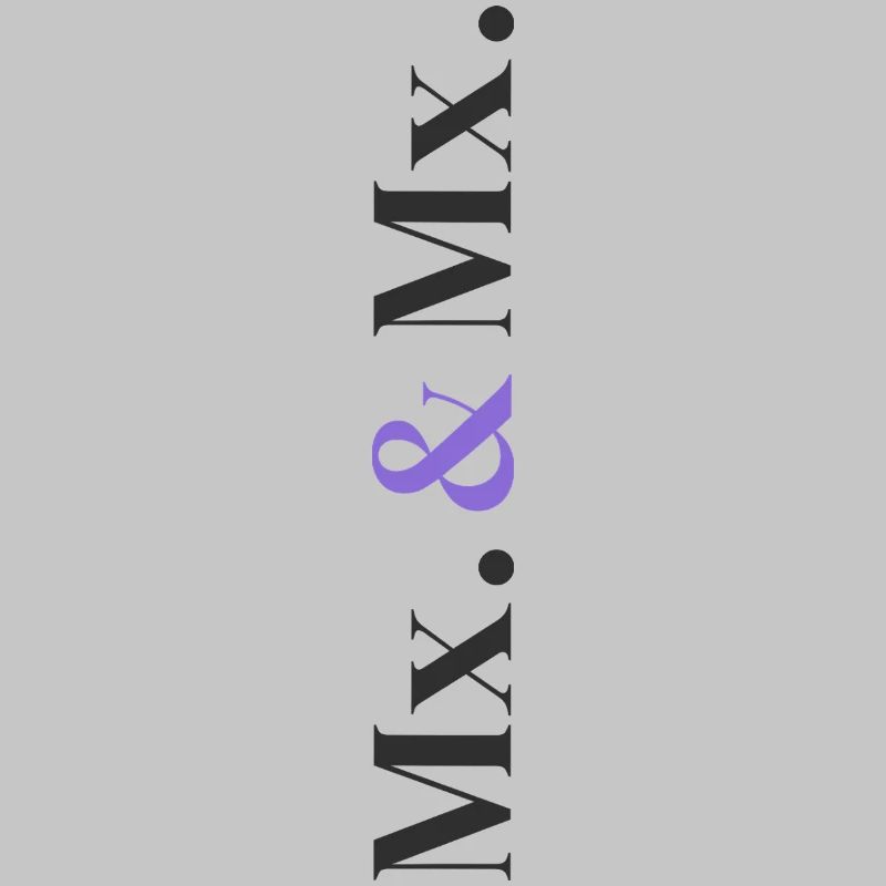 Conception de mariage en Mx. et Mx. en pile verticale de caractères
