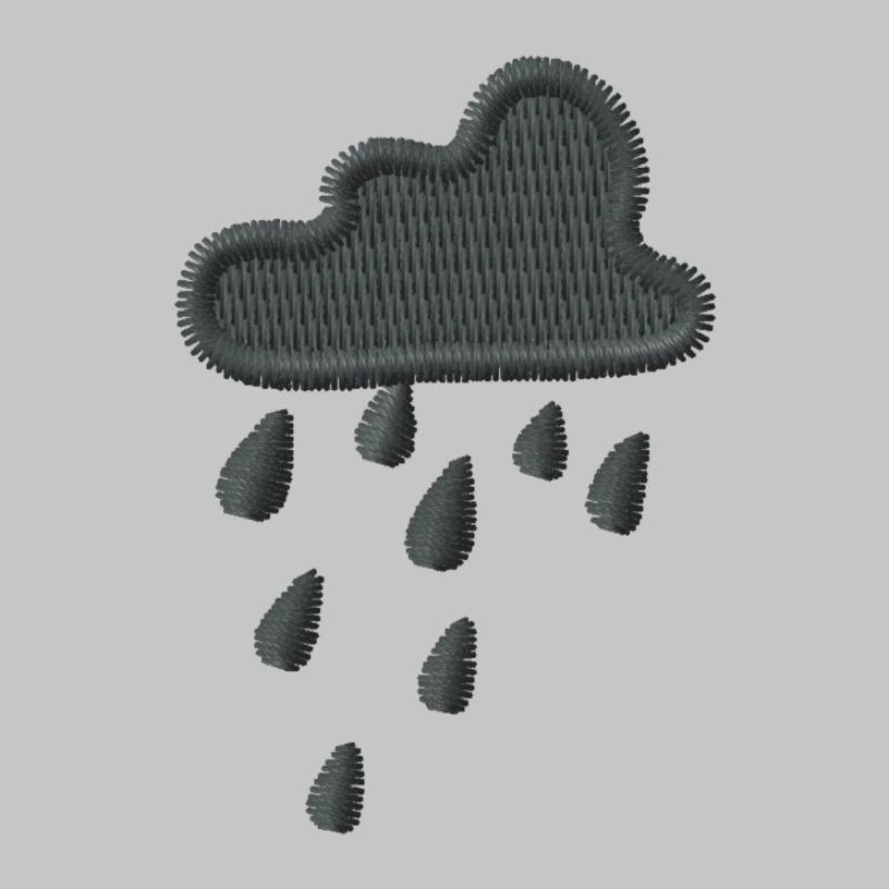 Rain Cloud Embroidered