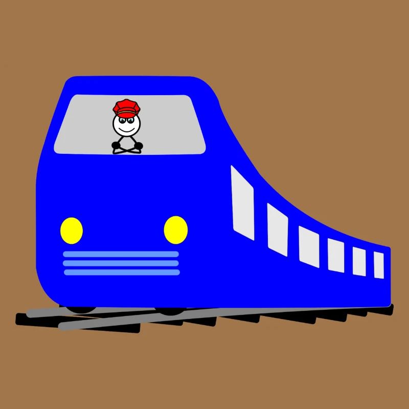 Train or metro on the rails with driver