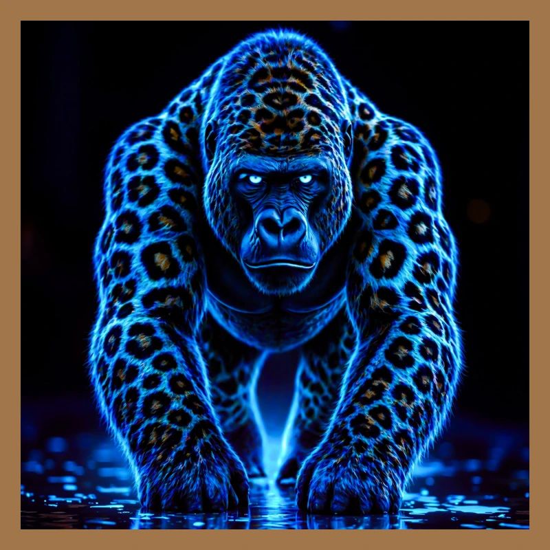 Neon Emperor Gorilla with Leopard Pattern