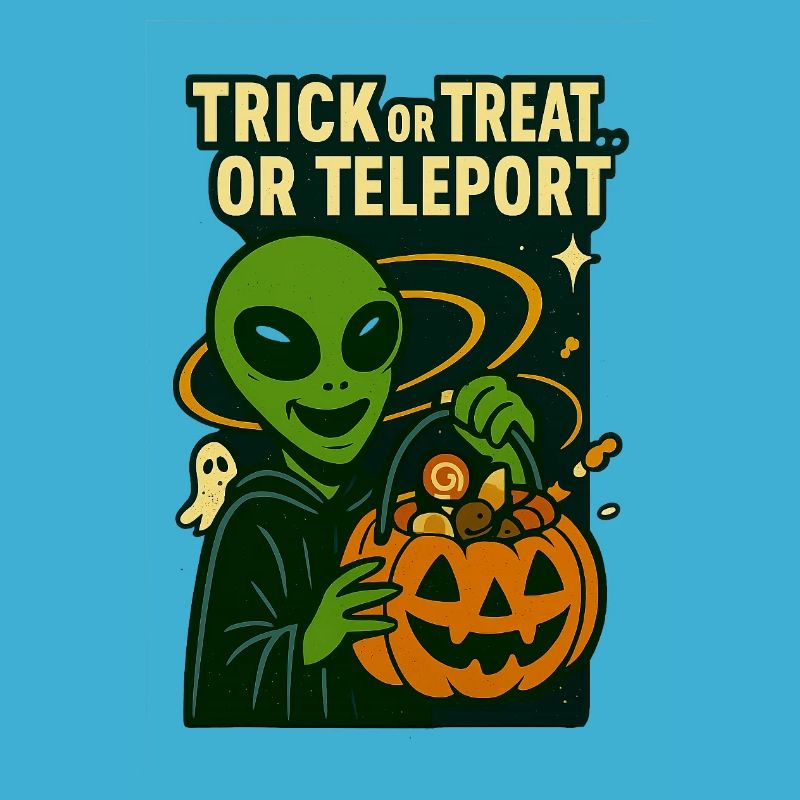 Alien Halloween T-Shirt – Süßes oder Saures... oder...