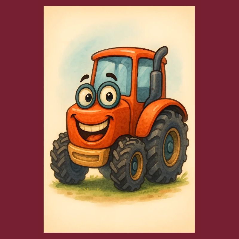 Glücklicher Traktor mit Gesicht