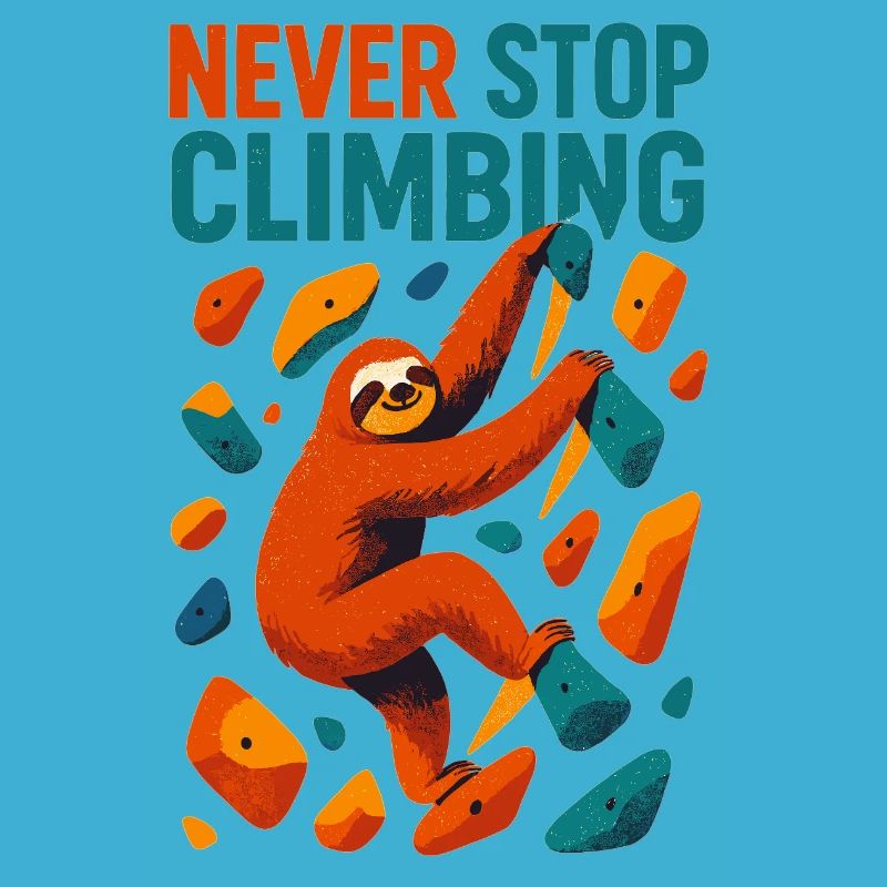 Bouldern Faultier Klettern Motivation Geschenk