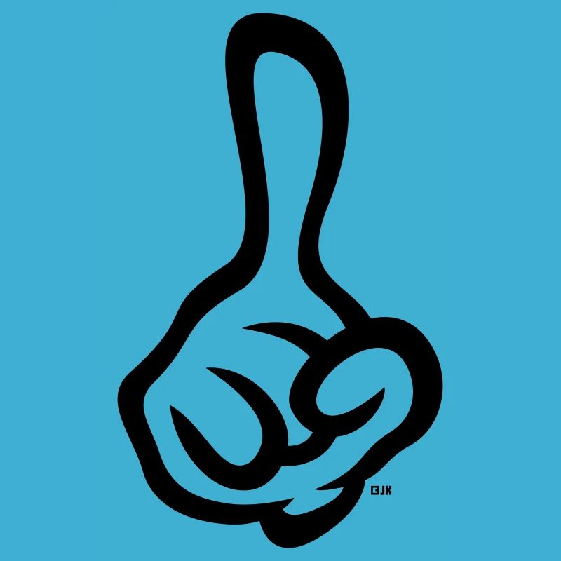 Raised index finger (finger / right hand / 1C)