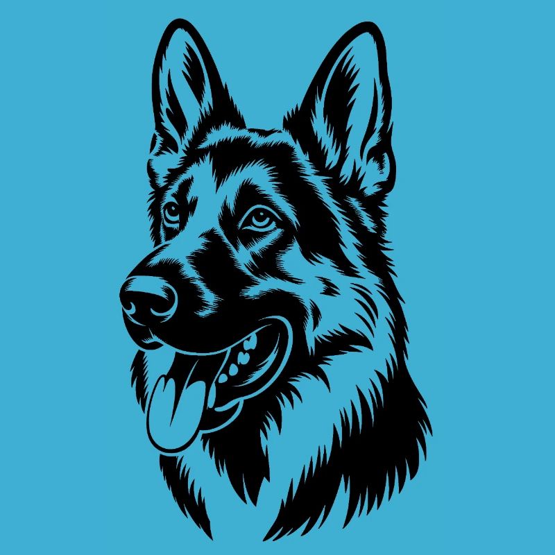 German Shepherd Head Illustration