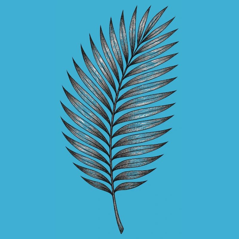 Black palm leaf pattern