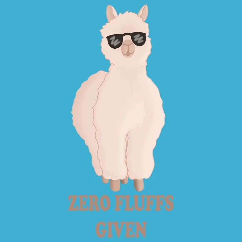 Zero Fluffs Given – Fluffy Alpaca with Sun Brush