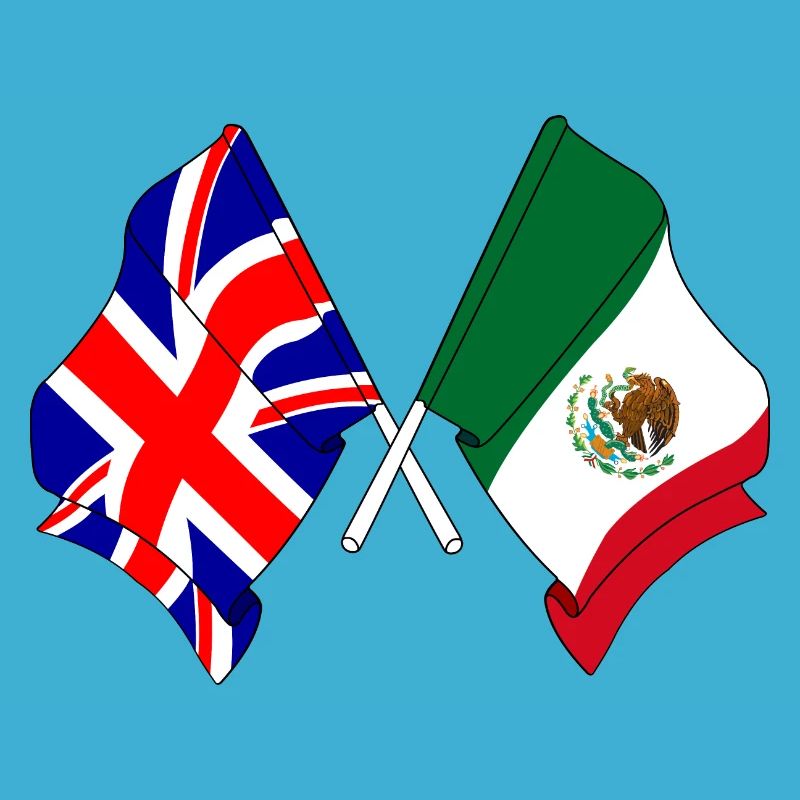 Drapeau de l’Angleterre, drapeau du Mexique