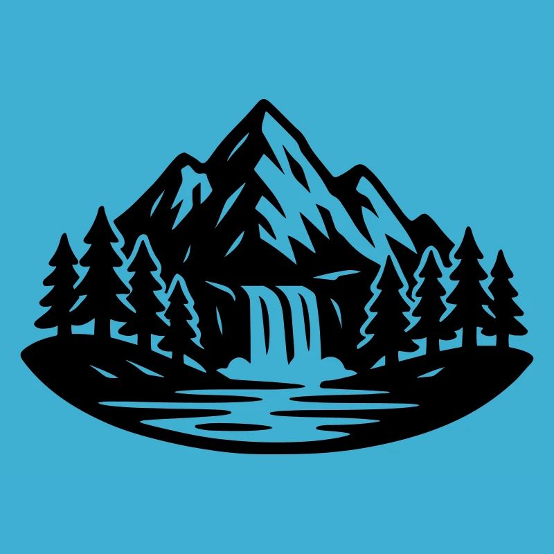 Mountains Landscape Forest Waterfall
