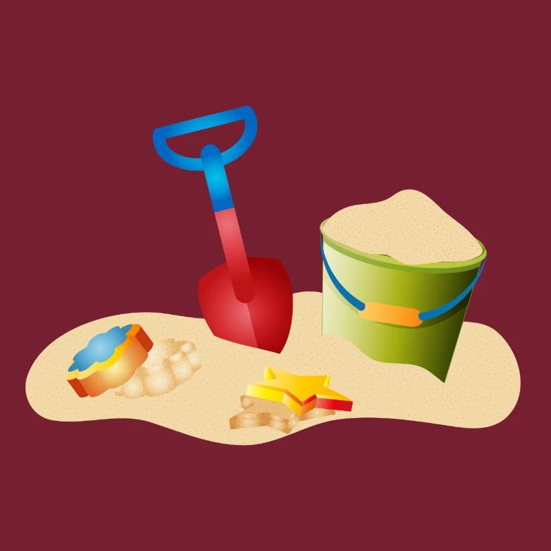 Jouets de sable sur la plage ou dans le bac à sable