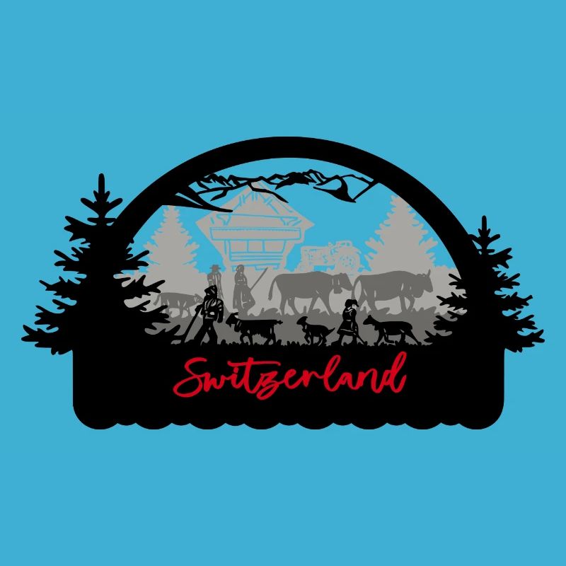 Switzerland Scherenschnitt